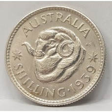 AUSTRALIA 1939 . ONE 1 SHILLING . TONED AUSTRALIA 1939 . ONE 1 SHILLING . TONED